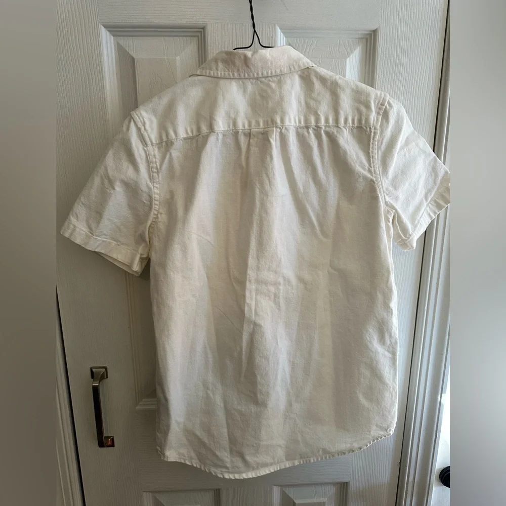 NWOT Gapkids white waffle knit type short sleeve button down size 10